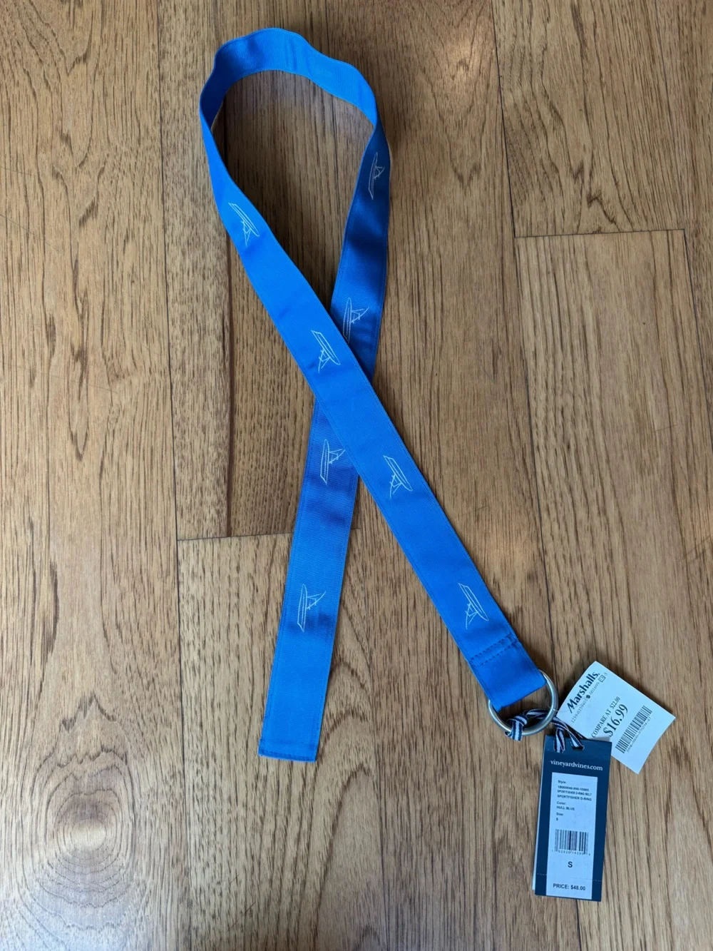 Bright Blue Belt, Boat Motif Vineyard Vines